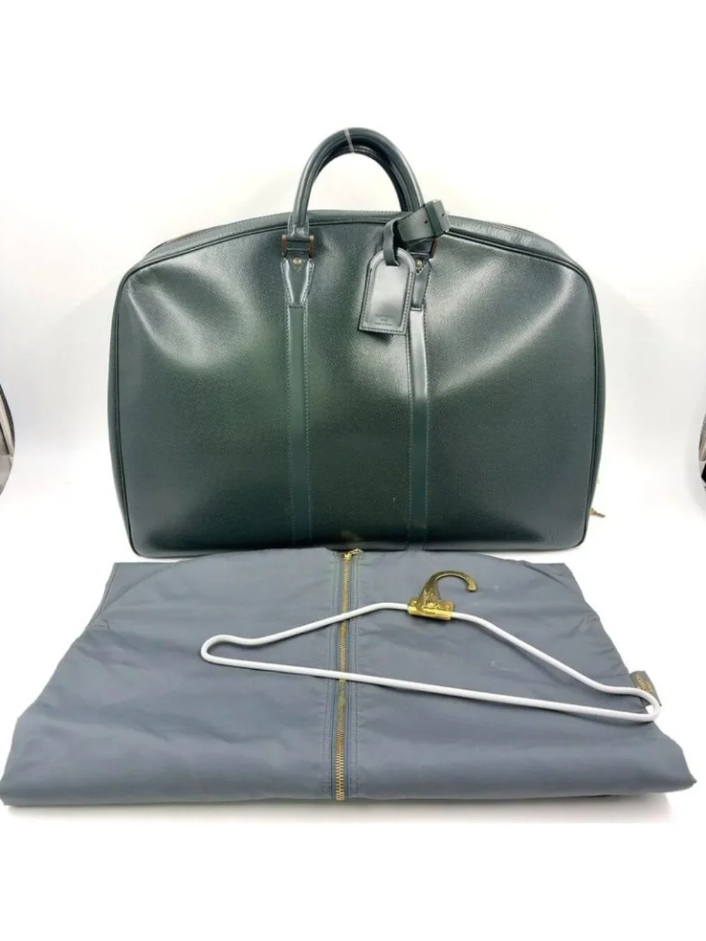 ★SOLD★ Louis Vuitton Elanga Un Posh Taiga Epi Sea Leather Green Boston Bag Gold - Picture 15 of 15
